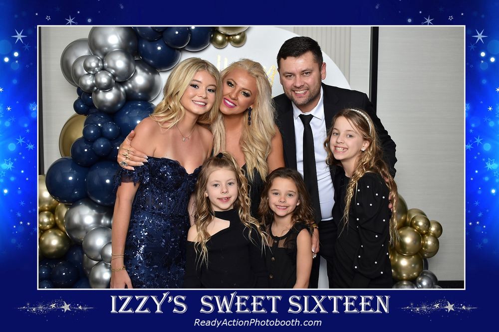 Family portrait print from a Sweet 16 photo booth in New Jersey